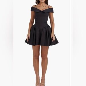 House of CB Elida Black Off-Shoulder Dress